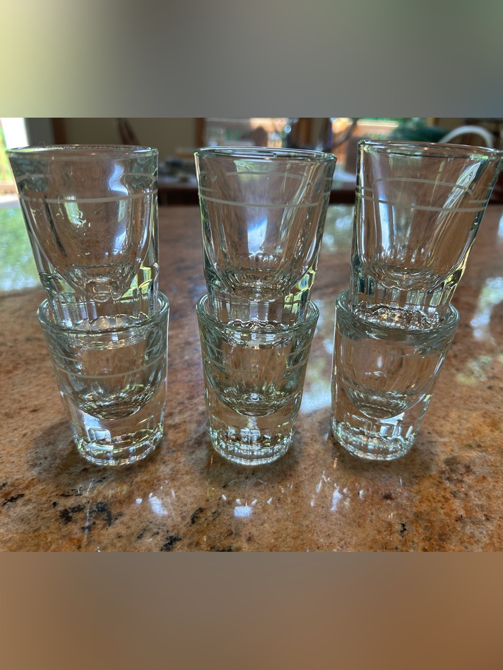 (6) 2oz Libby Heavy weight Fluted Shot Glass w/ 1 oz. Pour Line